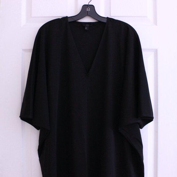 COS Oversized 100% Cotton Black V-Neck Relaxed Dress - Picture 3 of 10